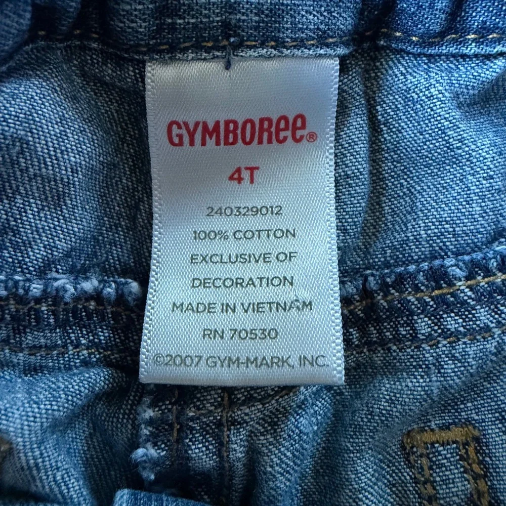 Gymboree Girls 4T Blue Denim Snowflake Embroidered Jeans Winter Pants 240329012